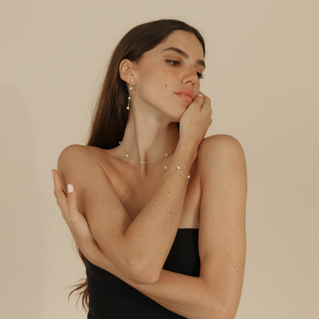 Pearl Satellite Earrings