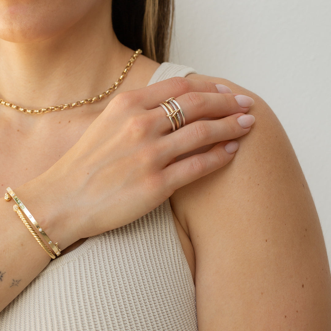 Two Tone Linked Ring