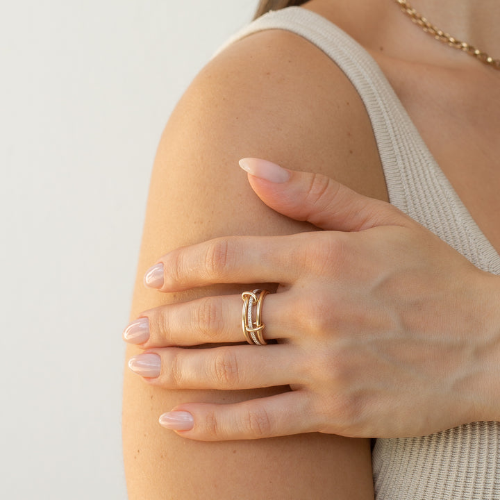 Two Tone Linked Ring