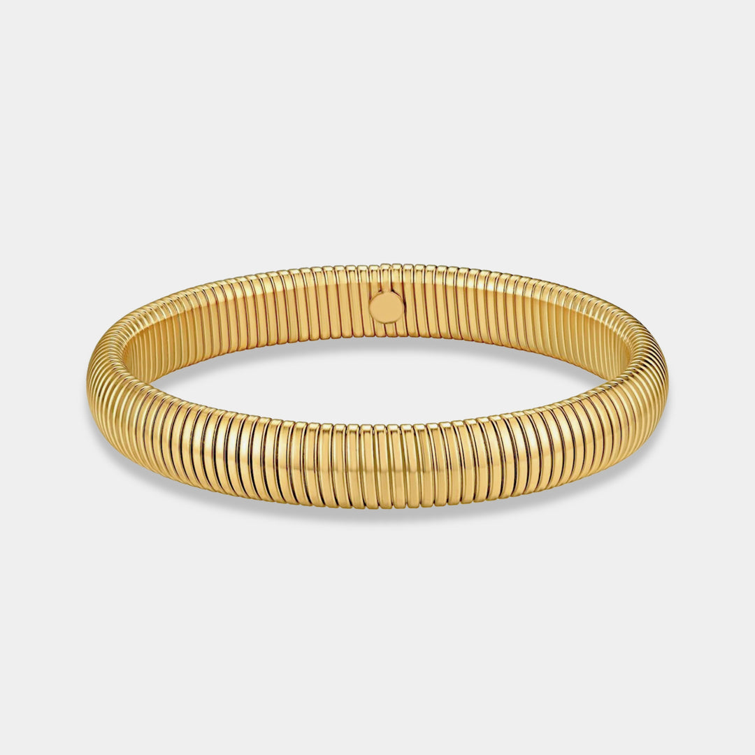 Gold Snake Cobra Bangle Bracelet #color_gold