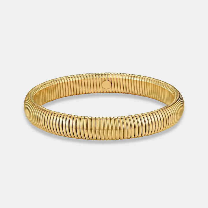 Gold Snake Cobra Bangle Bracelet #color_gold