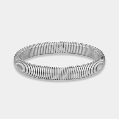 Silver Snake Cobra Bangle Bracelet #color_silver