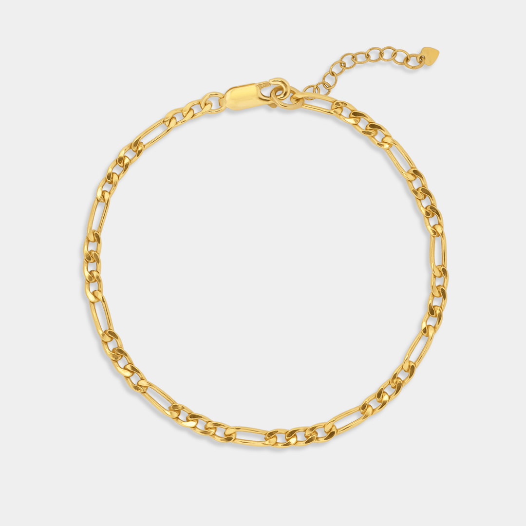 14K Gold Filled Anklets Figaro Anklet LINK'D THE LABEL