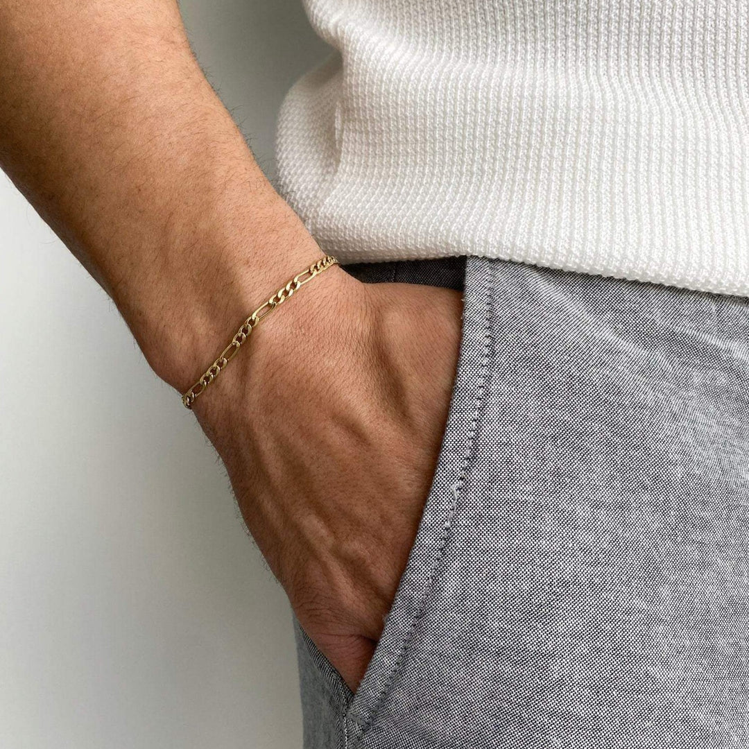 14K Gold Filled Bracelets Figaro Bracelet LINK'D THE LABEL