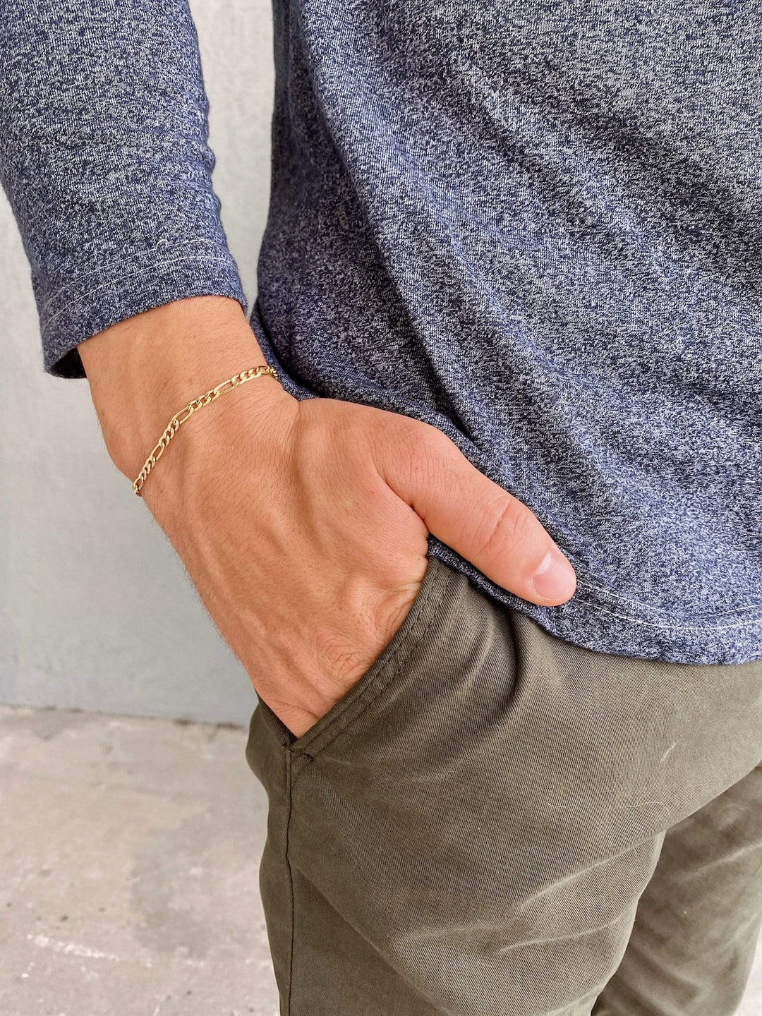 14K Gold Filled Bracelets Figaro Bracelet LINK'D THE LABEL