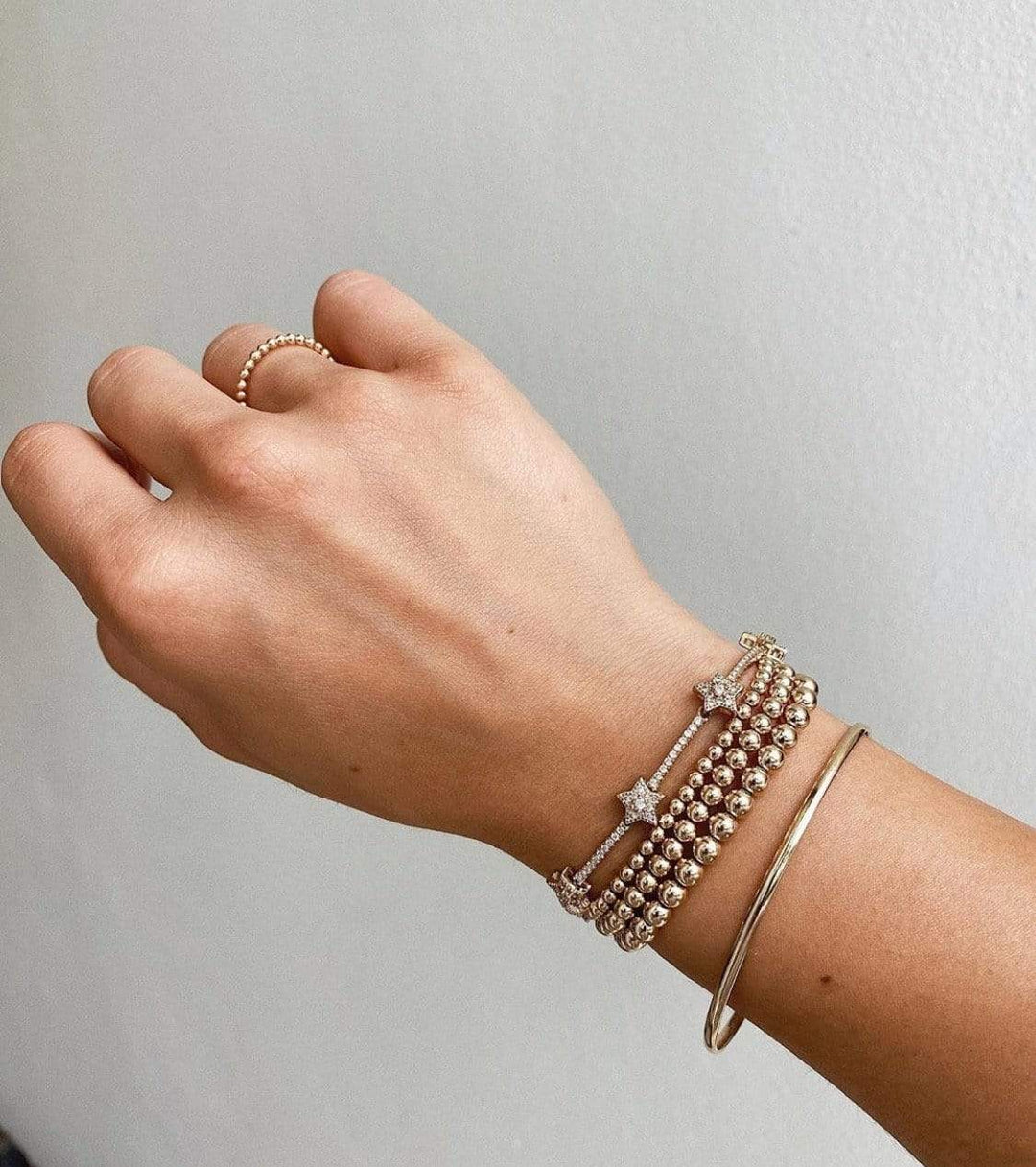 14K Gold Filled Bracelets Gold Beaded Bracelet LINK'D THE LABEL