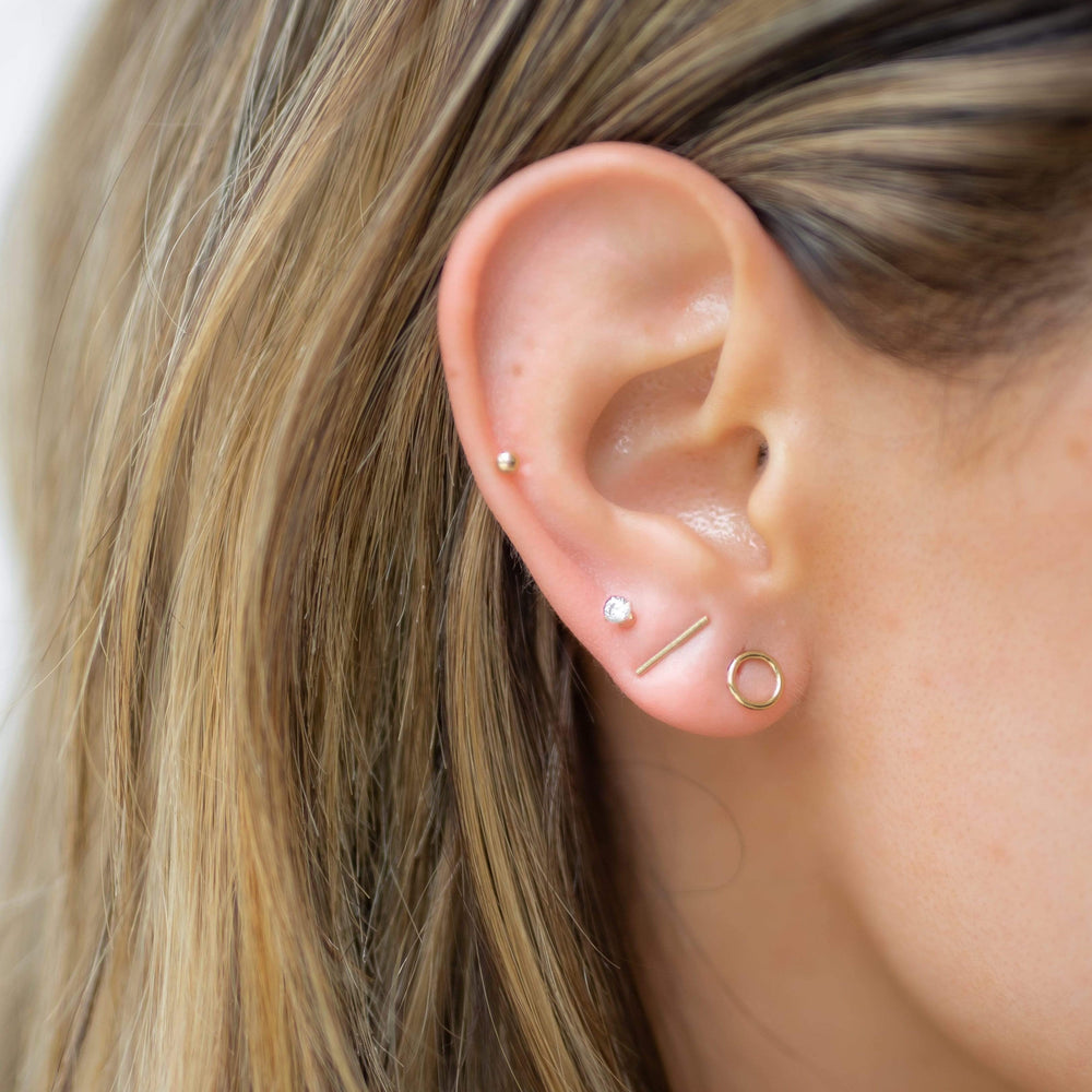 Gold Bar Post Earring