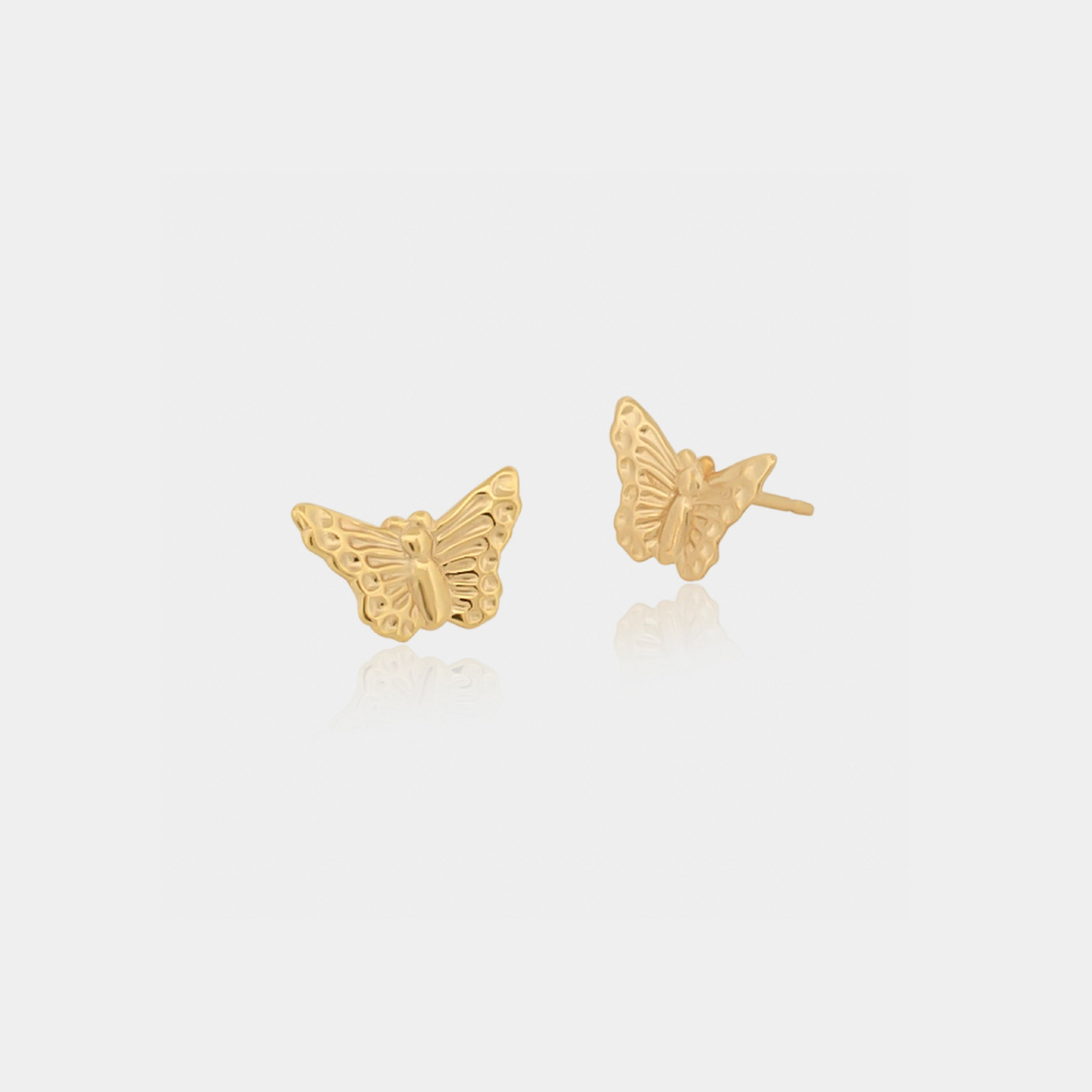 14K Gold Filled Earrings Butterfly Studs