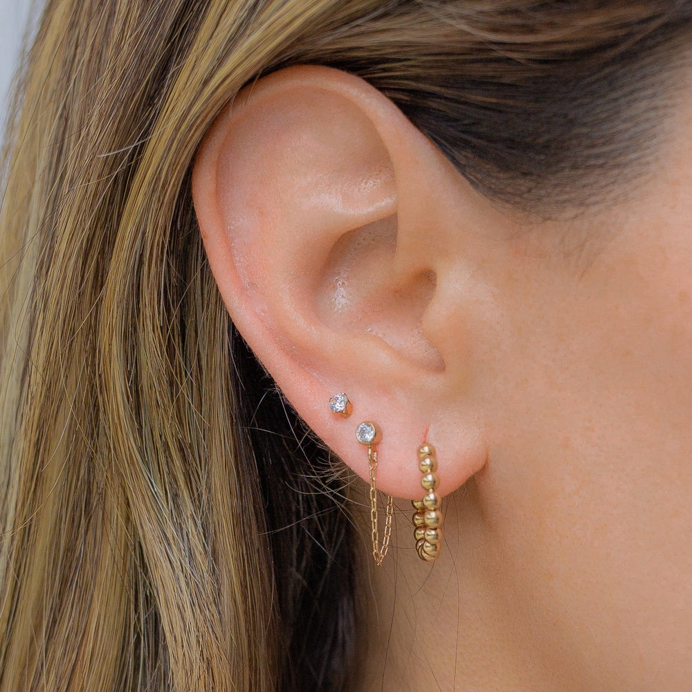 14K Gold Filled Earrings Chain CZ Earring