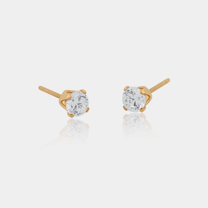 4mm CZ stud earrings in 14k gold filled