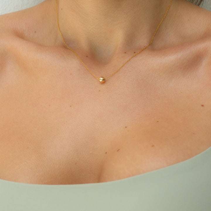 14K Gold Filled Necklaces Bead Solitaire Necklace LINK'D THE LABEL