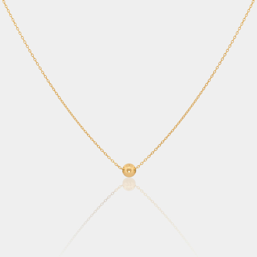 14K Gold Filled Necklaces Bead Solitaire Necklace LINK'D THE LABEL