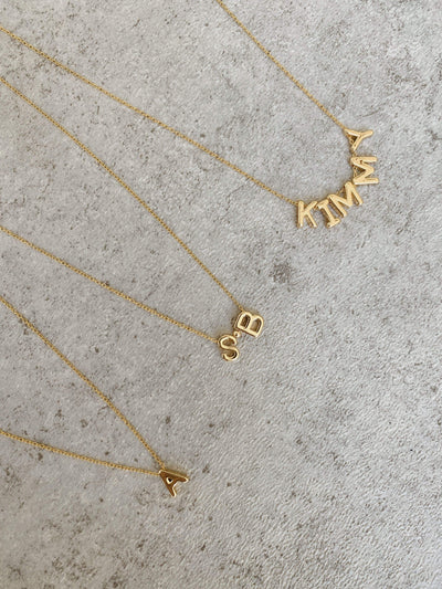 14K Gold Filled Necklaces Classic Initial Necklace LINK'D THE LABEL