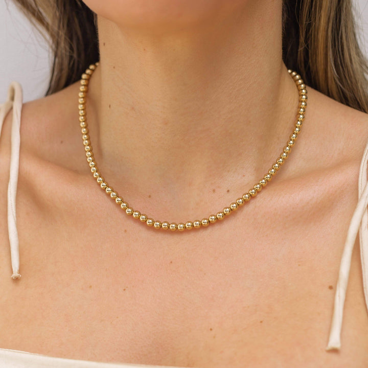 14K Gold Filled Necklaces Large Gold Beaded Necklace LINK'D THE LABEL