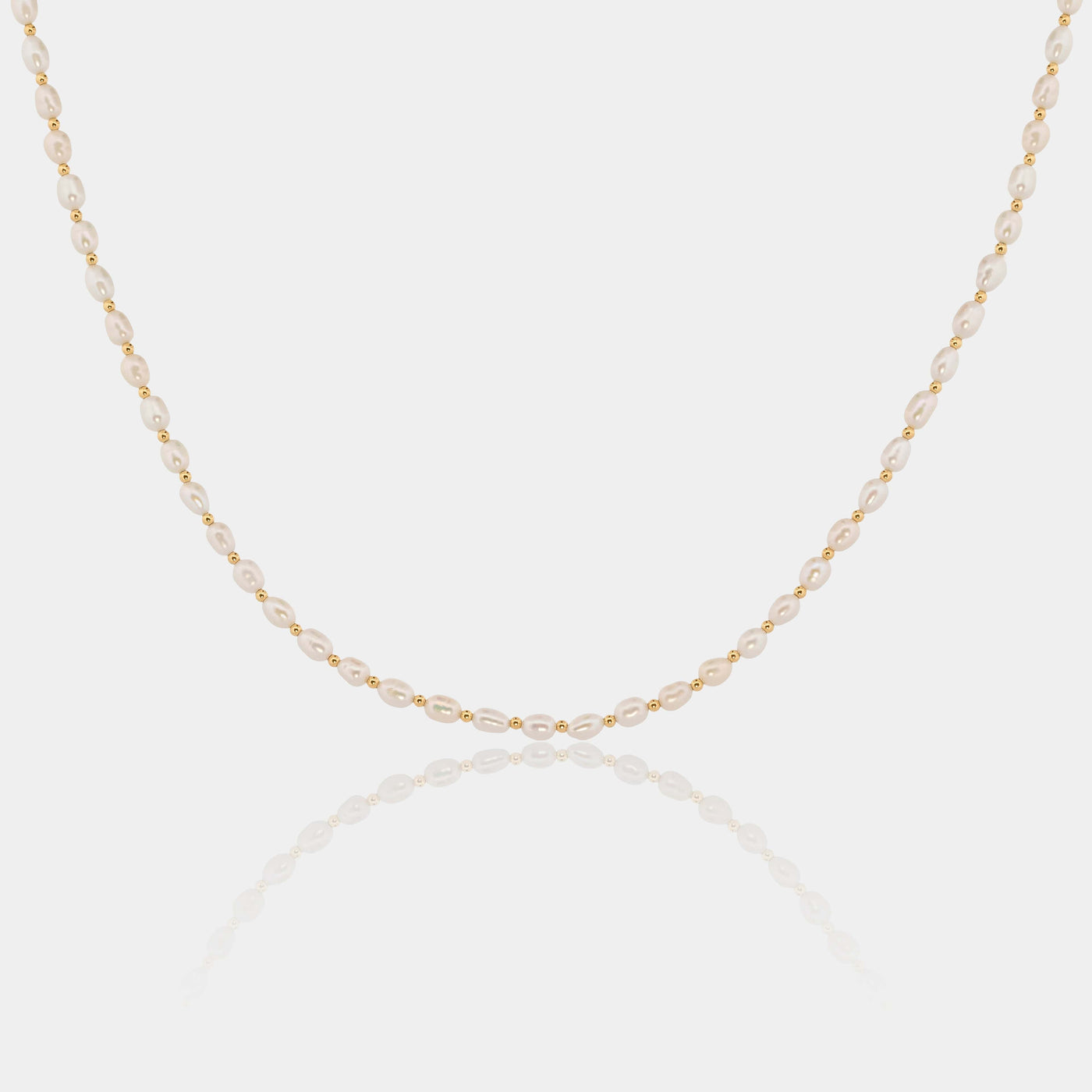 14K Gold Filled Necklaces Mini Pearl Necklace LINK'D THE LABEL