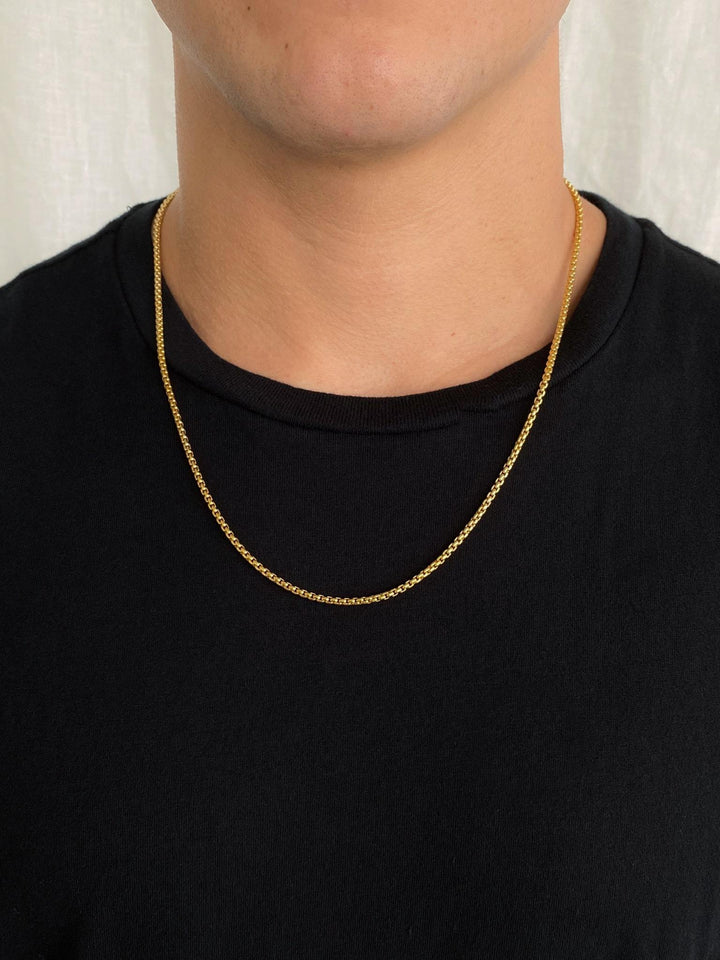 14K Gold Filled Necklaces Rounded Box Chain Necklace LINK'D THE LABEL