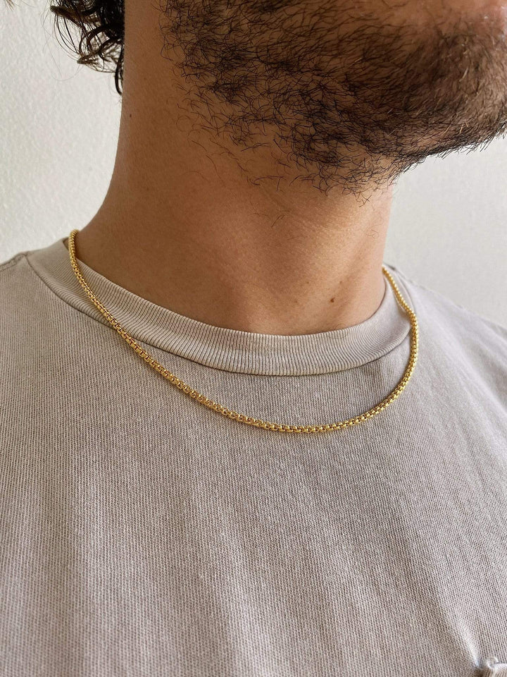 14K Gold Filled Necklaces Rounded Box Chain Necklace LINK'D THE LABEL