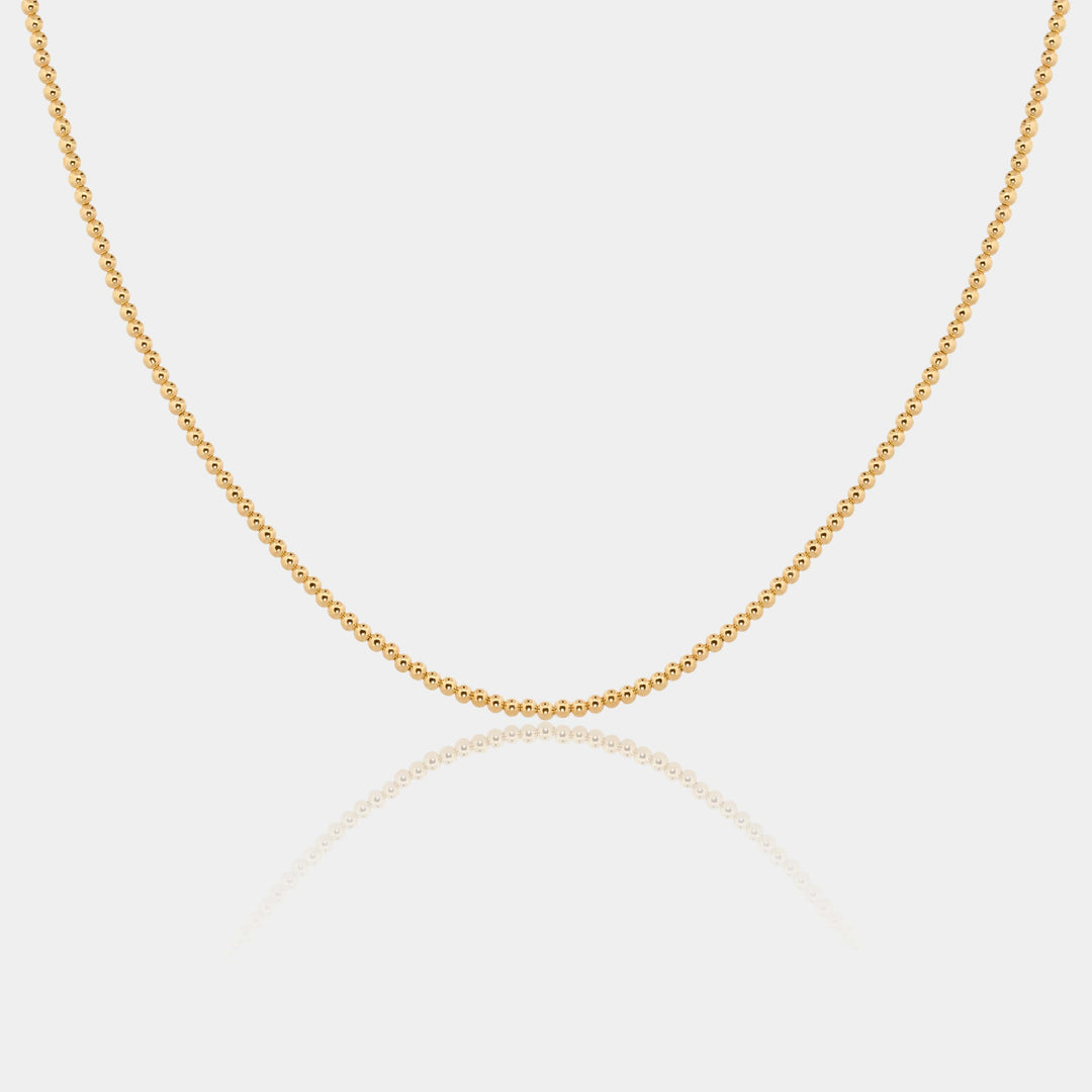 14K Gold Filled Necklaces Small Gold Beaded Necklace LINK'D THE LABEL