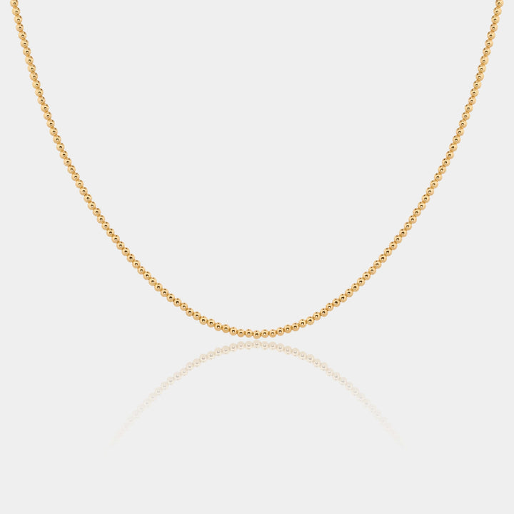 14K Gold Filled Necklaces Small Gold Beaded Necklace LINK'D THE LABEL