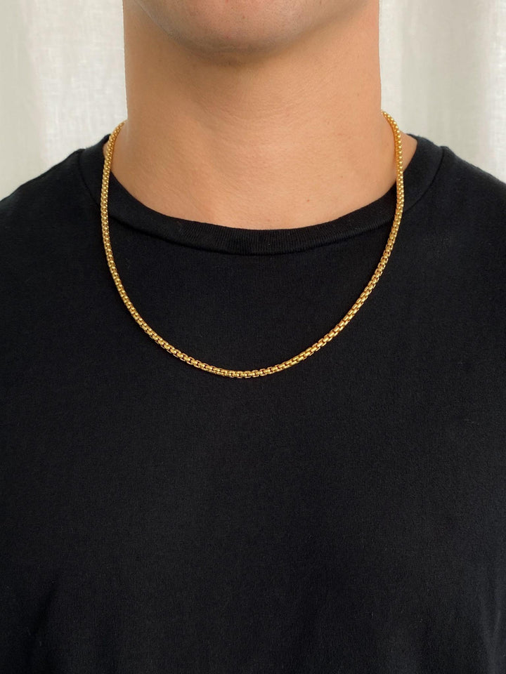 14K Gold Filled Necklaces Thick Box Chain Necklace LINK'D THE LABEL