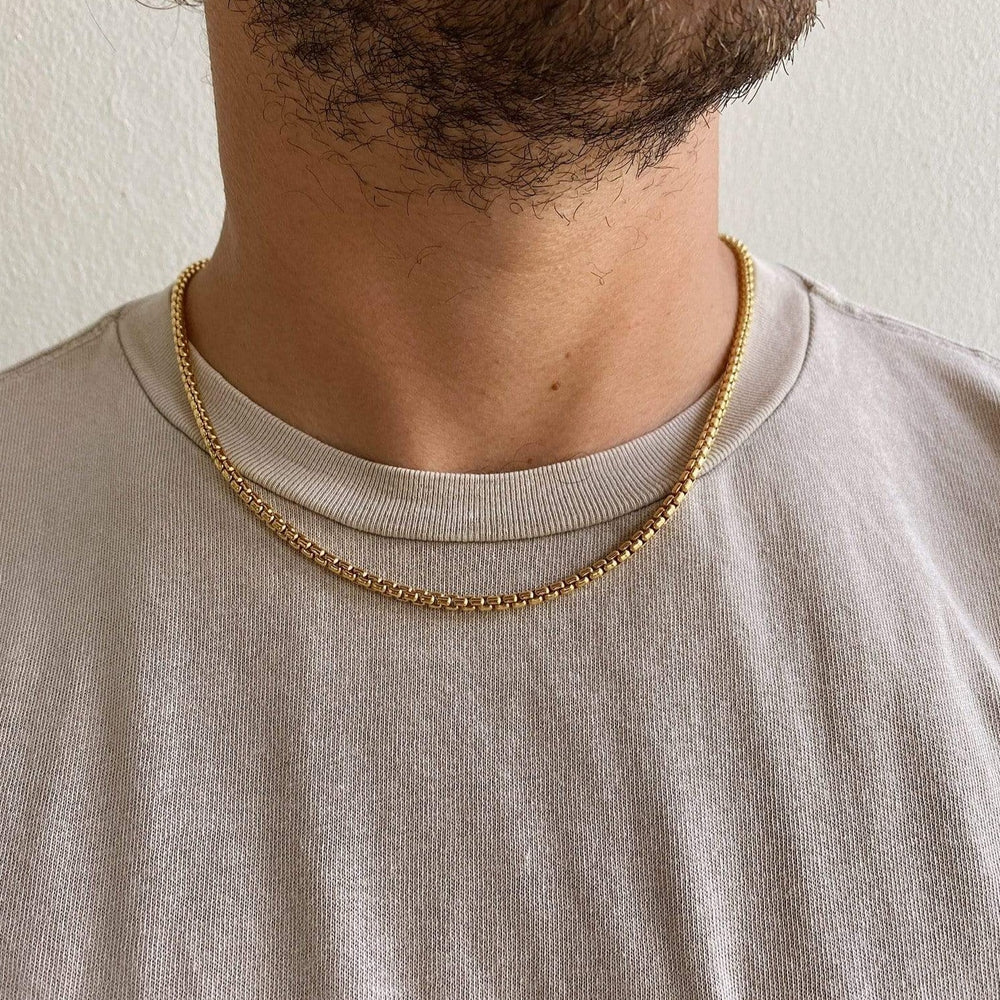14K Gold Filled Necklaces Thick Box Chain Necklace LINK'D THE LABEL