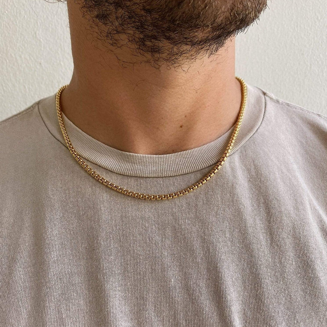 14K Gold Filled Necklaces Thick Box Chain Necklace LINK'D THE LABEL
