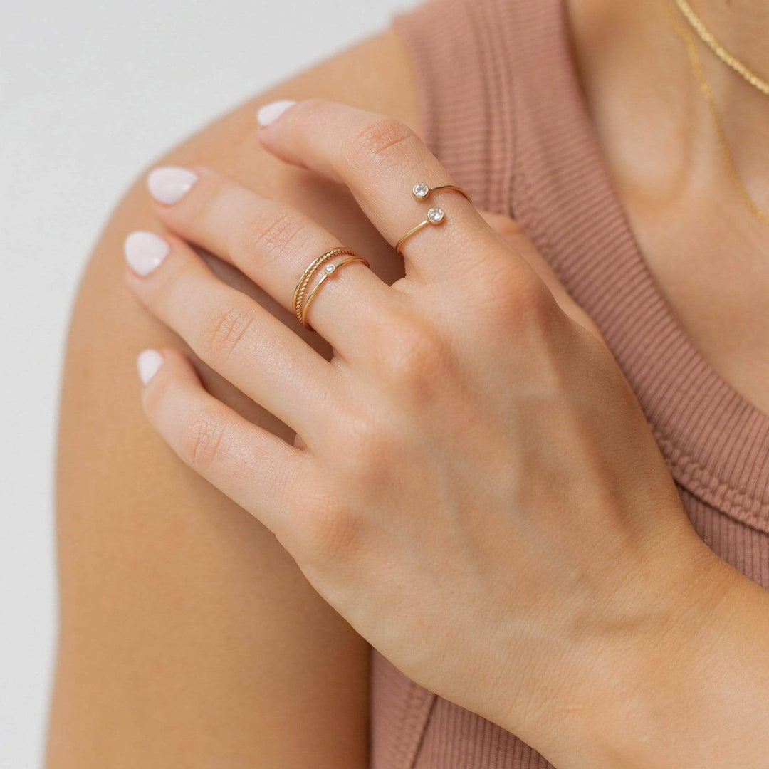 Cubic Zirconia Wrap adjustable ring