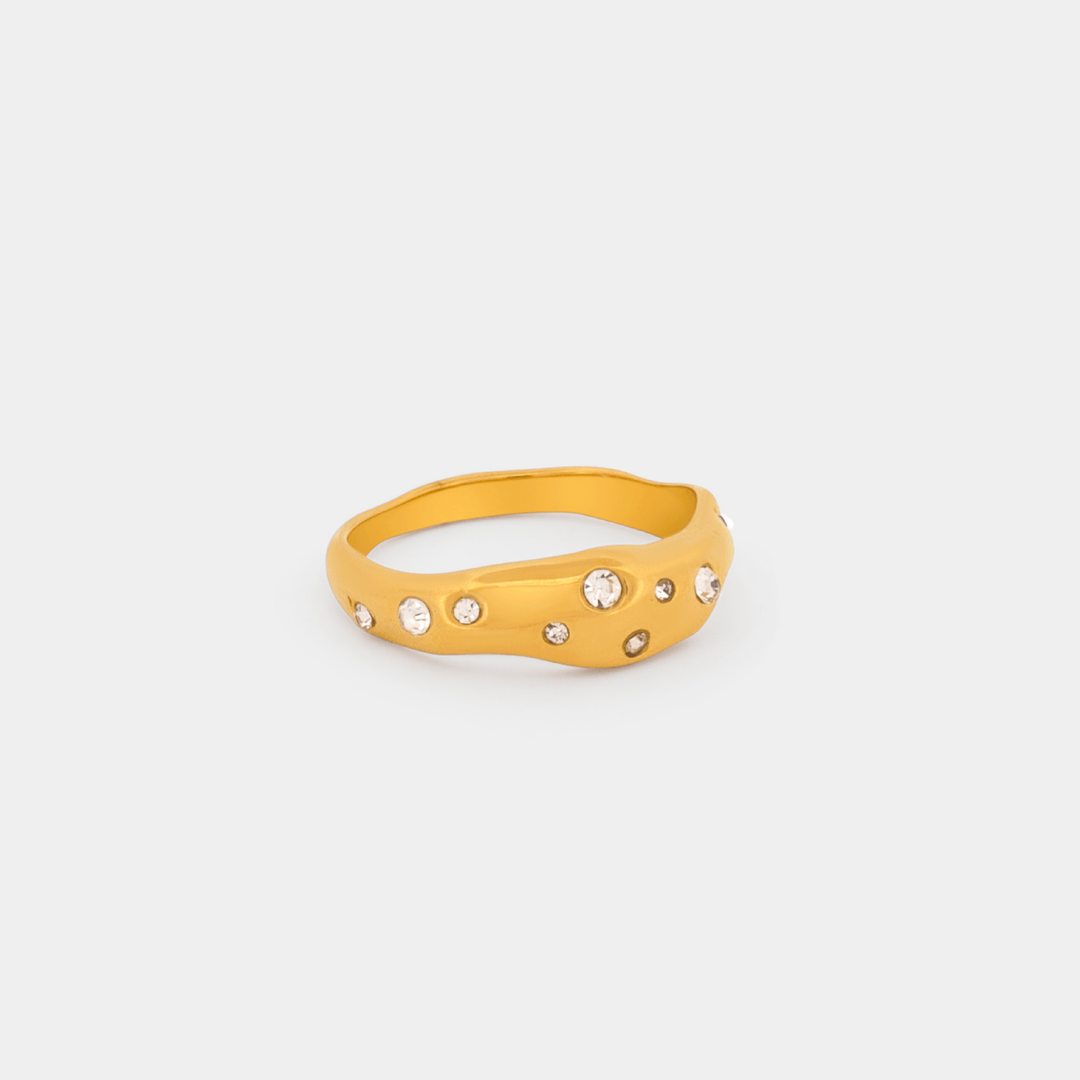 Dome CZ Ring in stainless steel