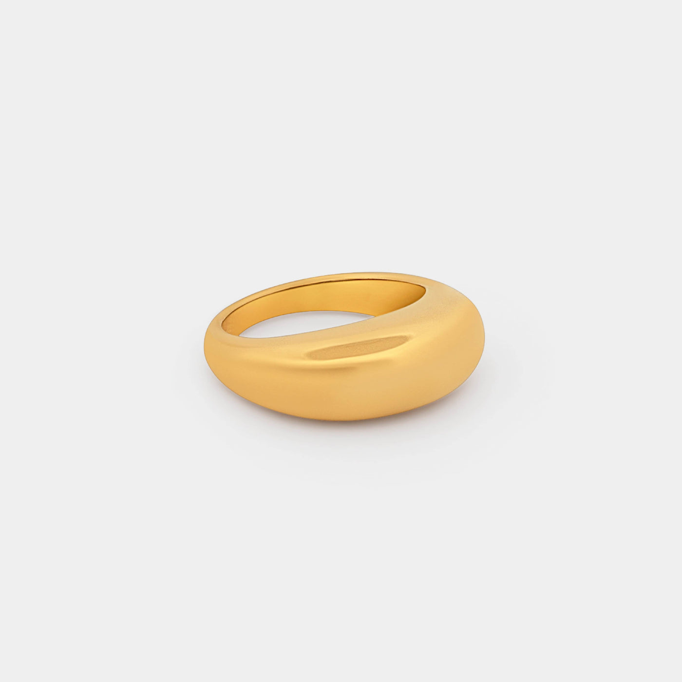 Bubble gold plated Dome ring  in stainless steel