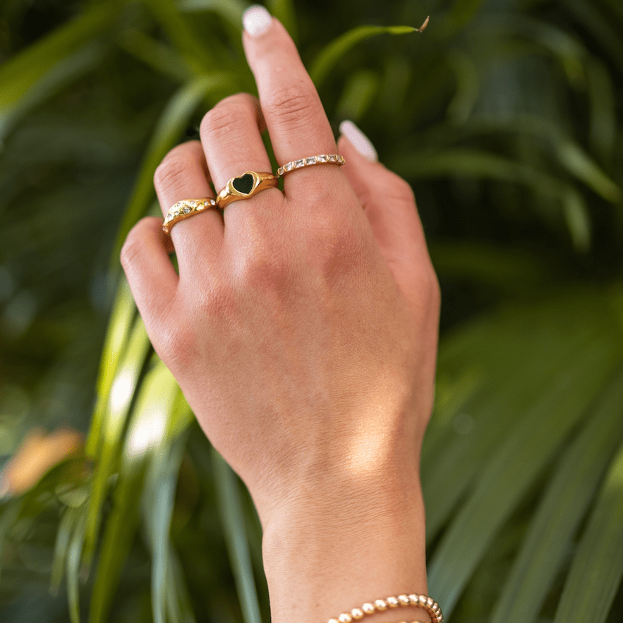 Heart Signet Ring Gold Ring LINK'D