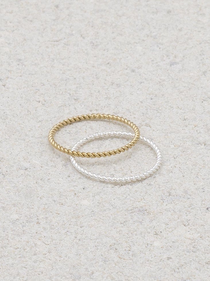 14K Gold Filled Rings Twist-Wire Stacking Ring