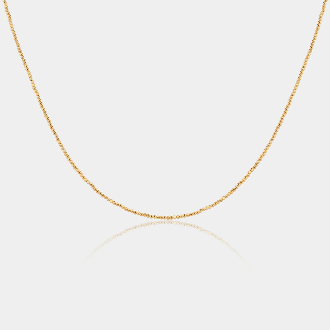 Tiny Gold Beaded Choker Necklace