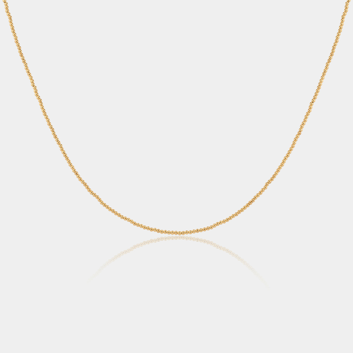 Tiny Gold Beaded Choker Necklace