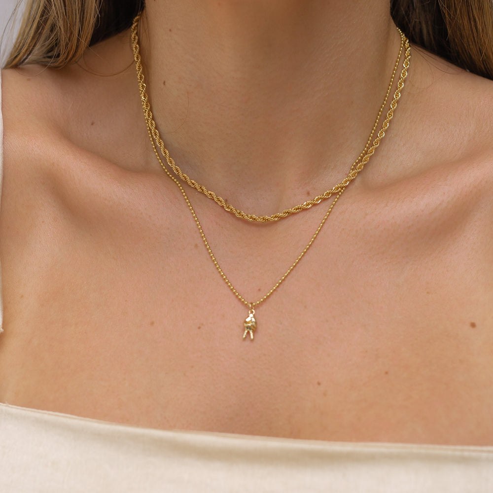 14K Gold Filled 18k Gold Layered Rope Necklace LINK'D THE LABEL