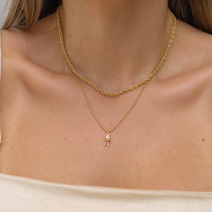 14K Gold Filled 18k Gold Layered Rope Necklace LINK'D THE LABEL
