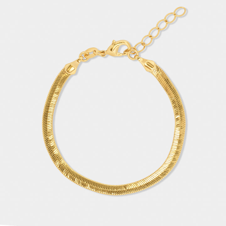 14K Gold Filled 18k Gold Plated Herringbone Bracelet LINK'D THE LABEL