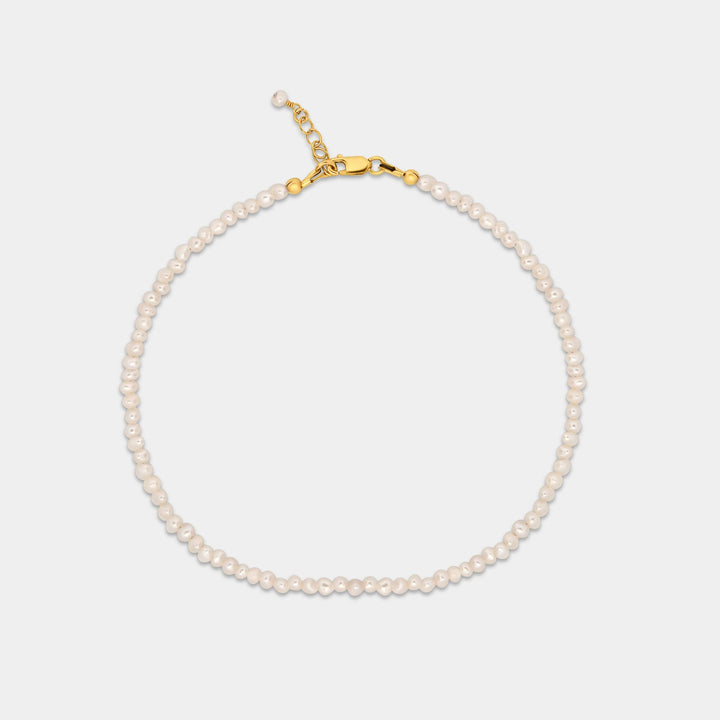 14K Gold Filled Armenia Tiny Pearl Anklet LINK'D THE LABEL