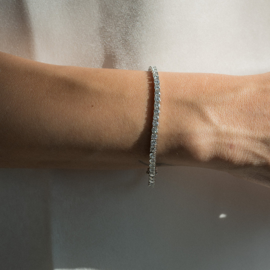 14K Gold Filled Bracelets Classic 3mm Moissanite Tennis Bracelet LINK'D THE LABEL