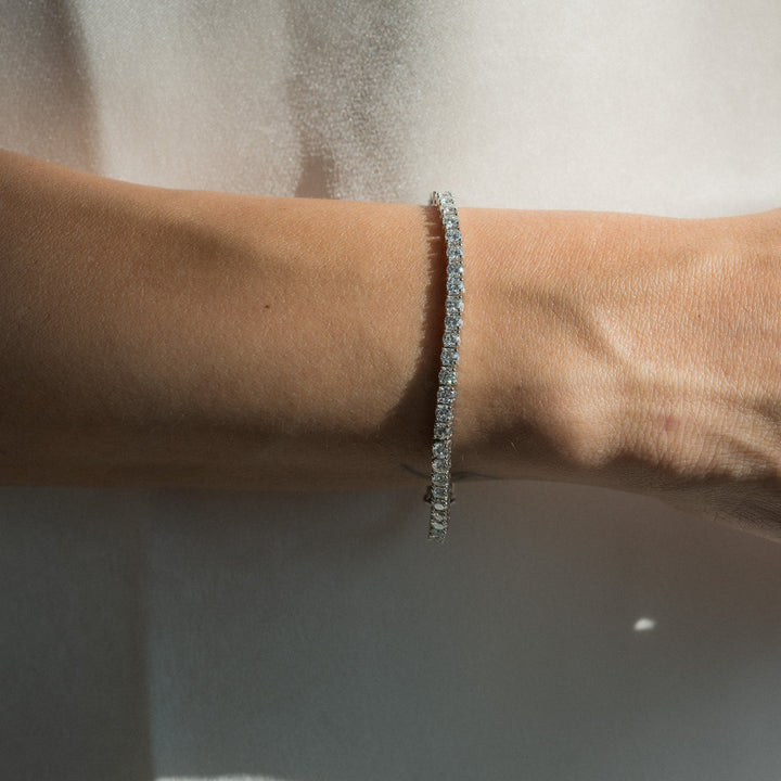 14K Gold Filled Bracelets Classic 3mm Moissanite Tennis Bracelet LINK'D THE LABEL
