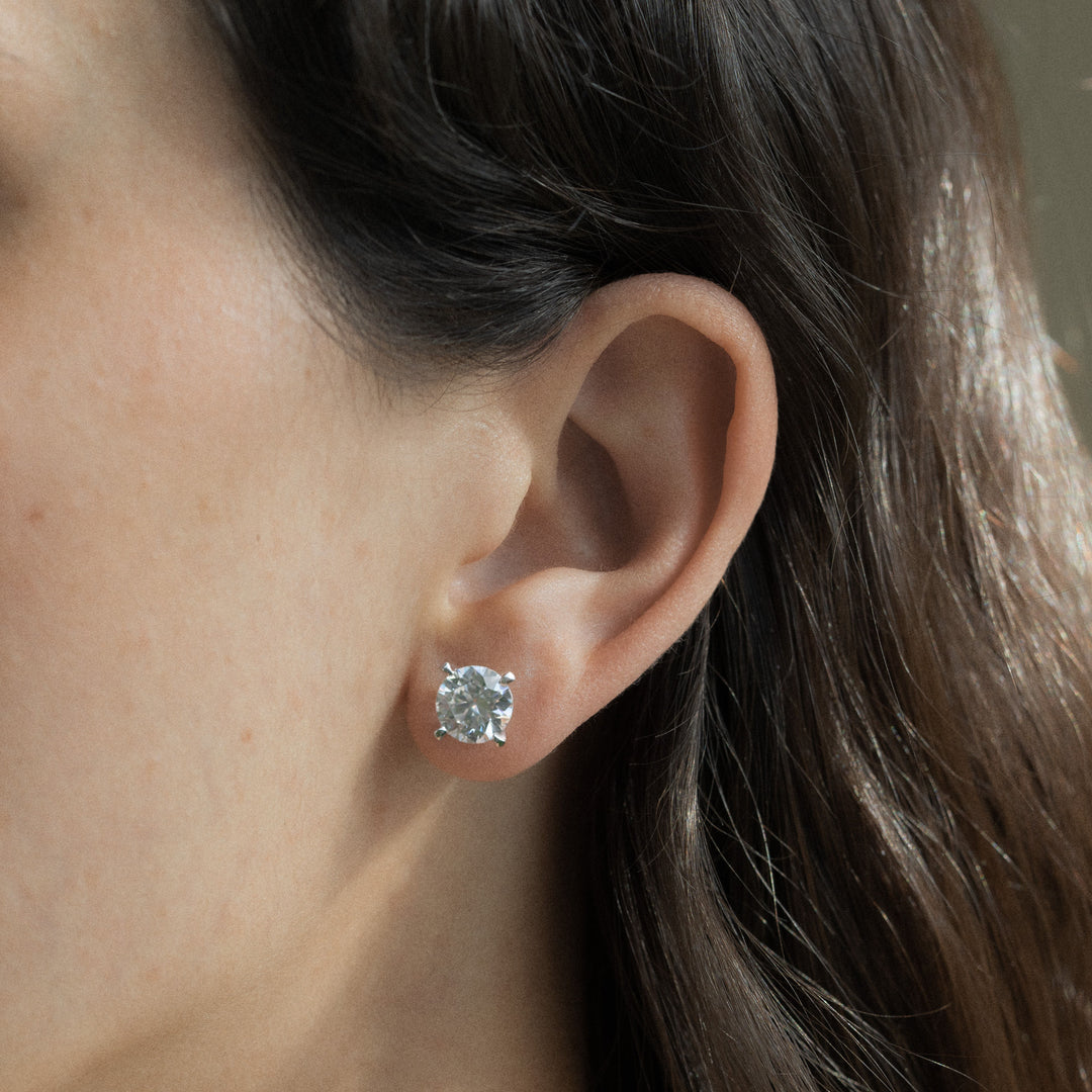 14K Gold Filled Earrings Classic Martini Moissanite Stud Earrings LINK'D THE LABEL
