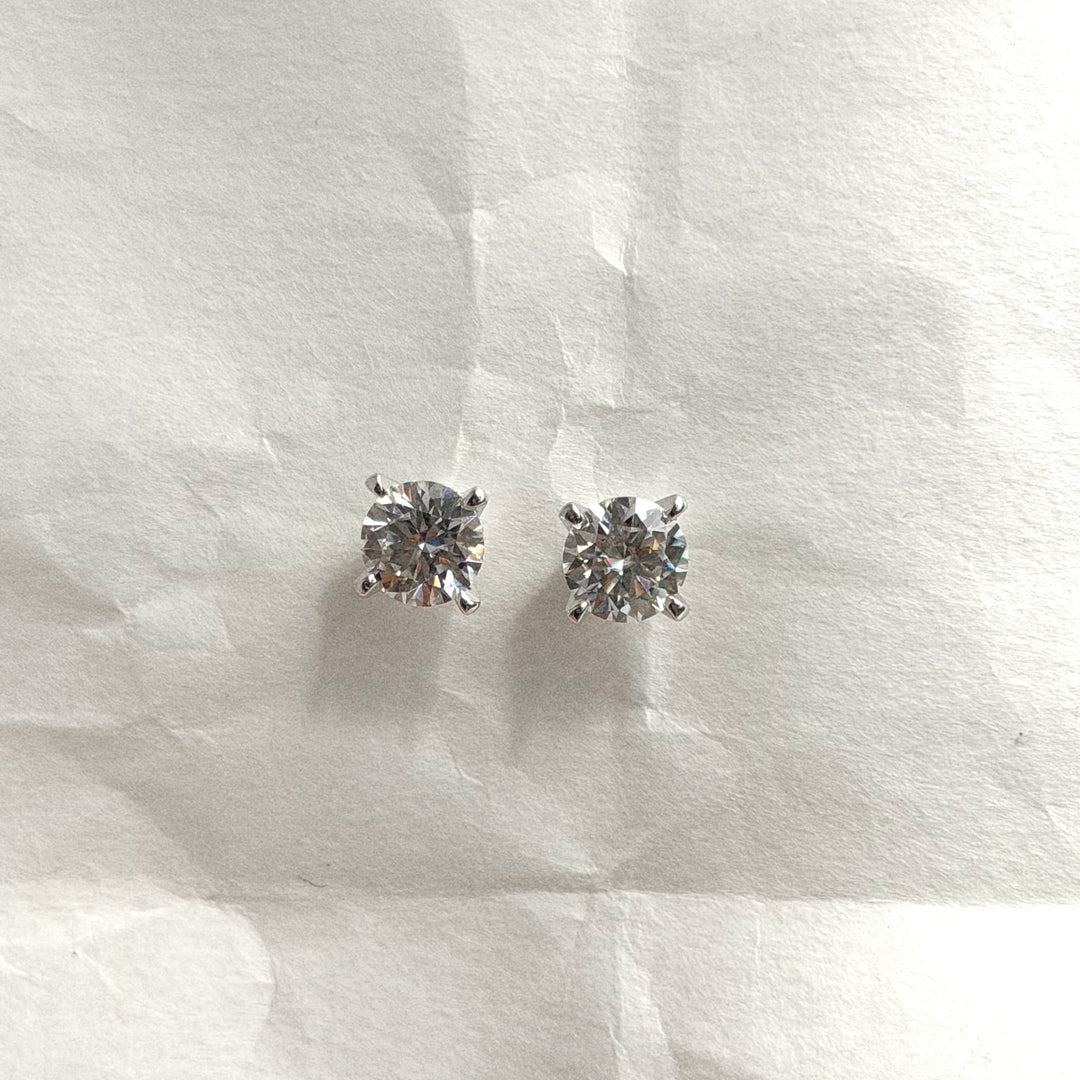 14K Gold Filled Earrings Classic Martini Moissanite Stud Earrings LINK'D THE LABEL