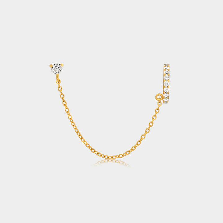 14K Gold Filled Earrings Pavé Party Ear Cuff LINK'D THE LABEL