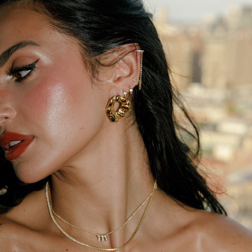 14K Gold Filled Earrings Pavé Party Ear Cuff LINK'D THE LABEL