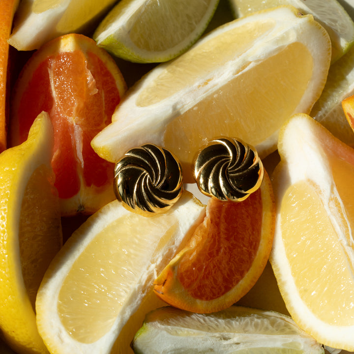 14K Gold Filled Earrings Solene Sculpted Swirl Earrings LINK'D THE LABEL