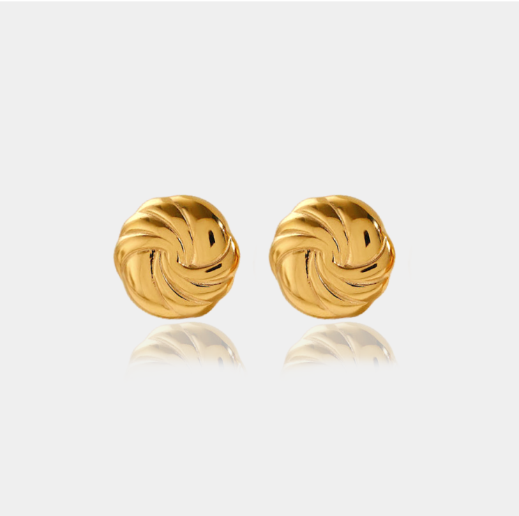 14K Gold Filled Earrings Solene Sculpted Swirl Earrings LINK'D THE LABEL