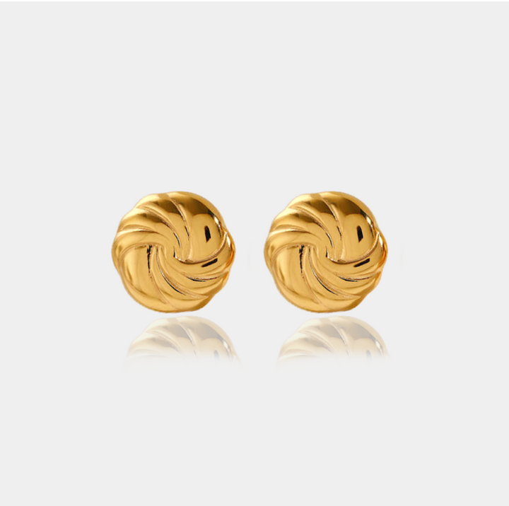 14K Gold Filled Earrings Solene Sculpted Swirl Earrings LINK'D THE LABEL