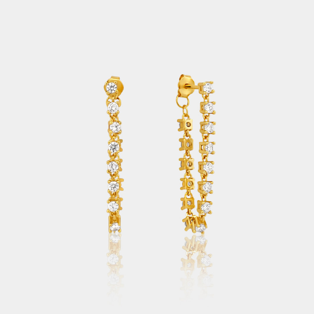 14K Gold Filled Earrings Tennis Link Drop Earrings LINK'D THE LABEL