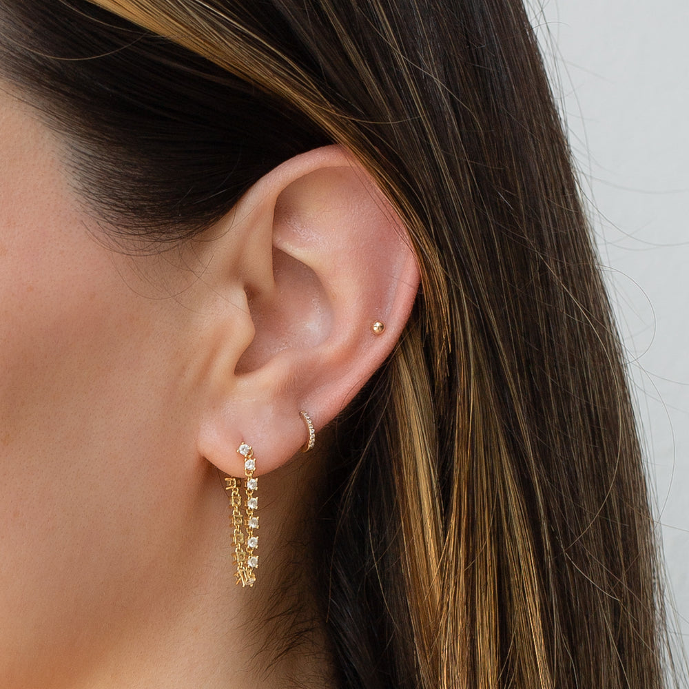 14K Gold Filled Earrings Tennis Link Drop Earrings LINK'D THE LABEL