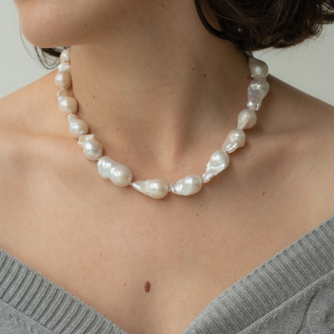 14K Gold Filled Isla Baroque Pearl Necklace LINK'D THE LABEL