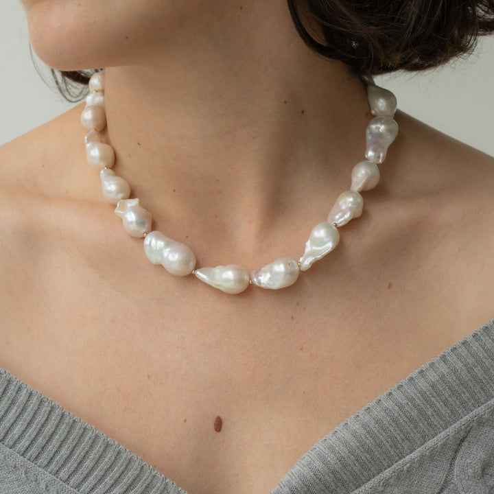 14K Gold Filled Isla Baroque Pearl Necklace LINK'D THE LABEL